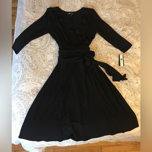 Little Black Wrap Dress, 3/4 sleeves